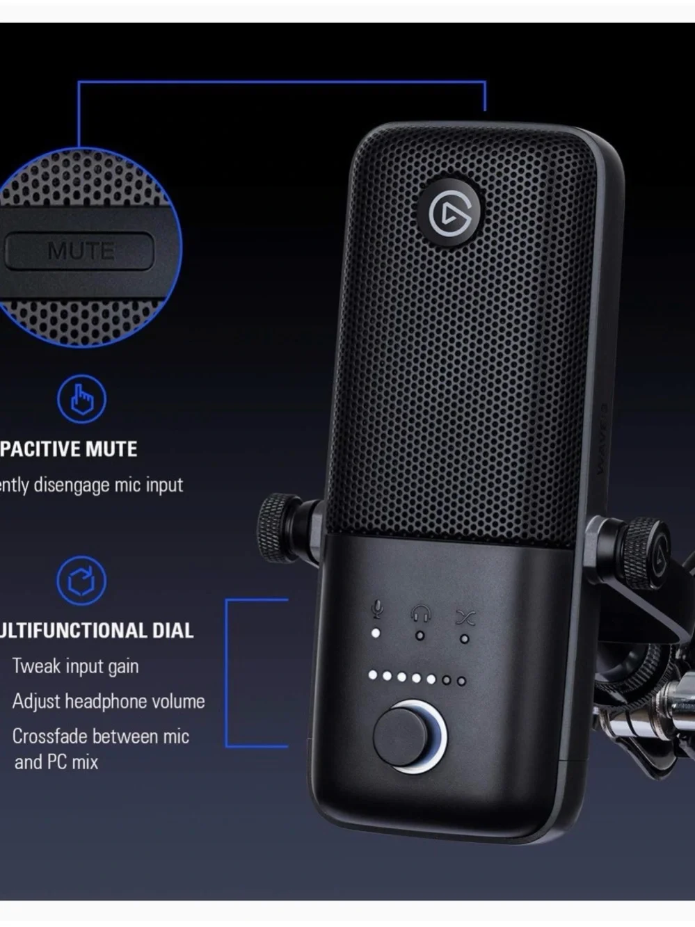 Elgato WAVE:3 Black Streaming Microphone - Boxed